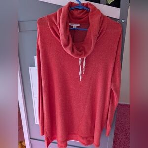 Motherhood Cozy Coral Cowl Neck Sweater. Size Small